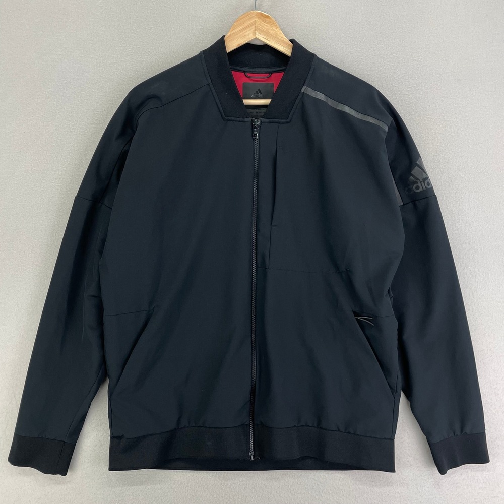 adidas ZNE Bomber‎ Jacket Mens Medium Black Performance Tech Water Repellant